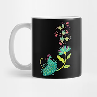 cute little peacock, bohemian design Mug